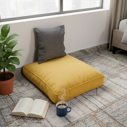 Linen Yellow Floor Cushion