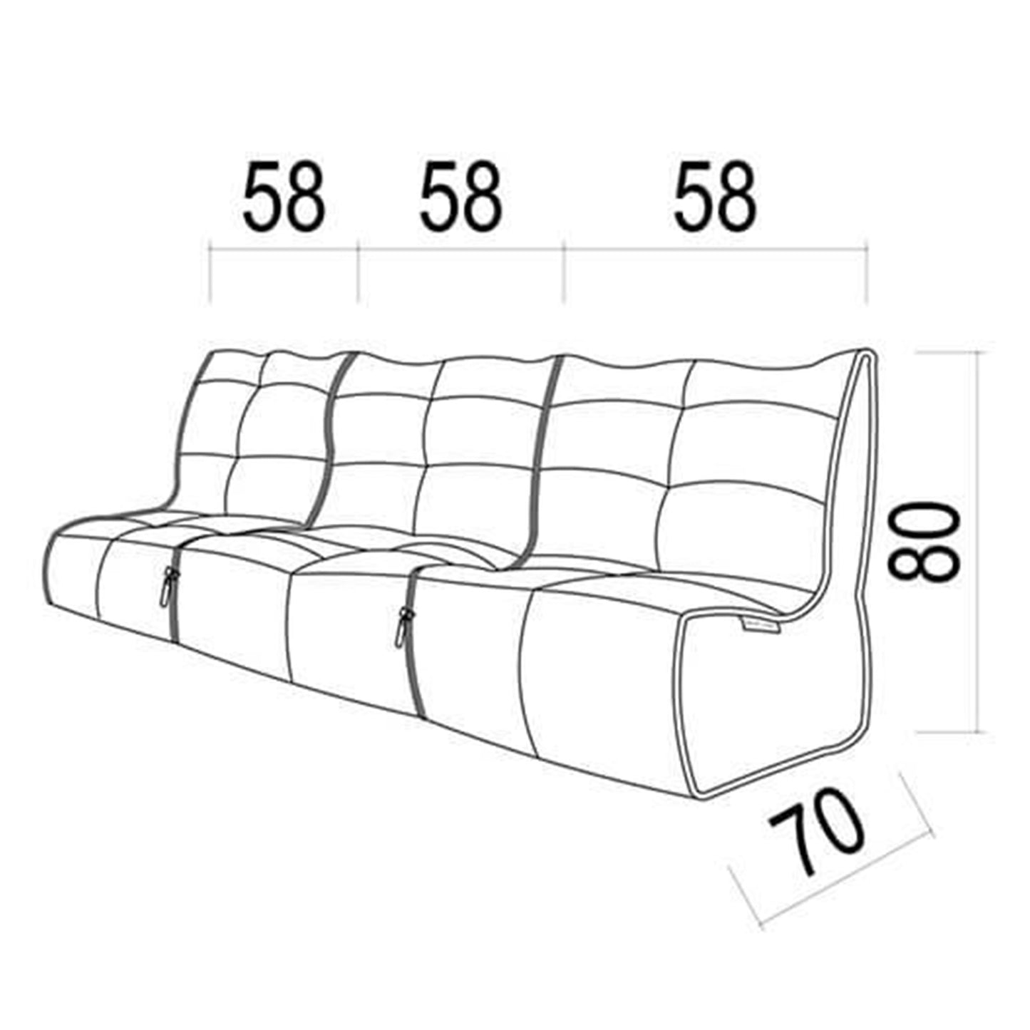 Belgium : Modular Three Seater Sofa