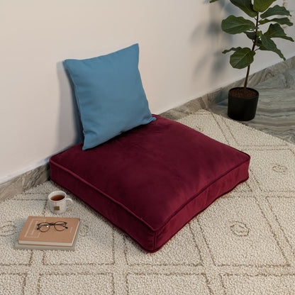 Velvet Maroon Floor Cushion