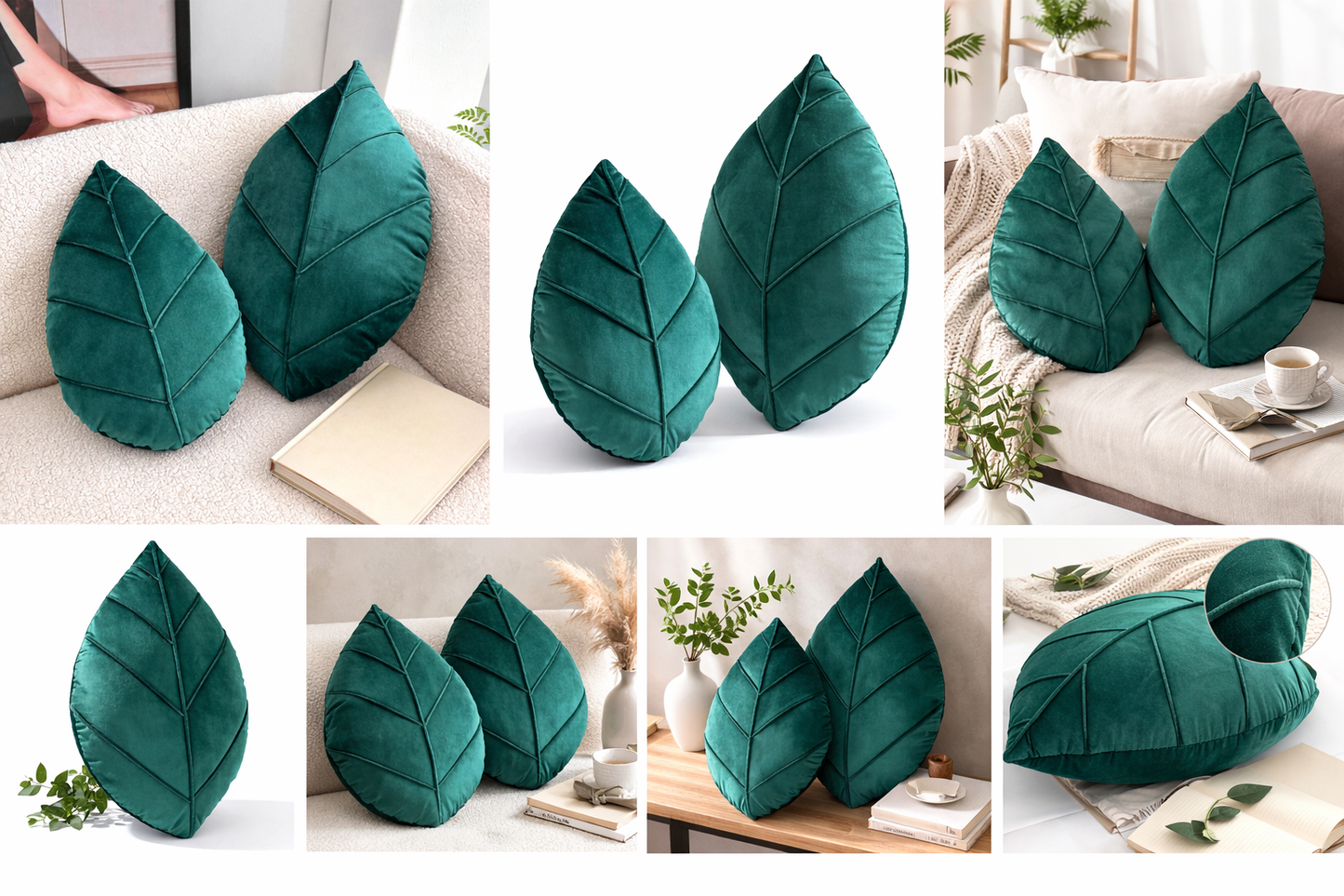 Memory Foam Leaf Cushion Set of 2