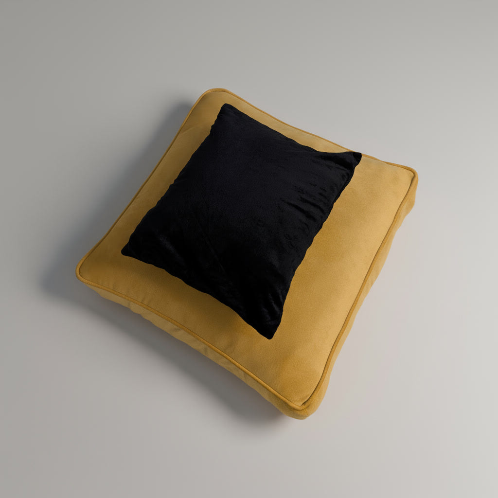 Velvet Yellow Floor Cushion