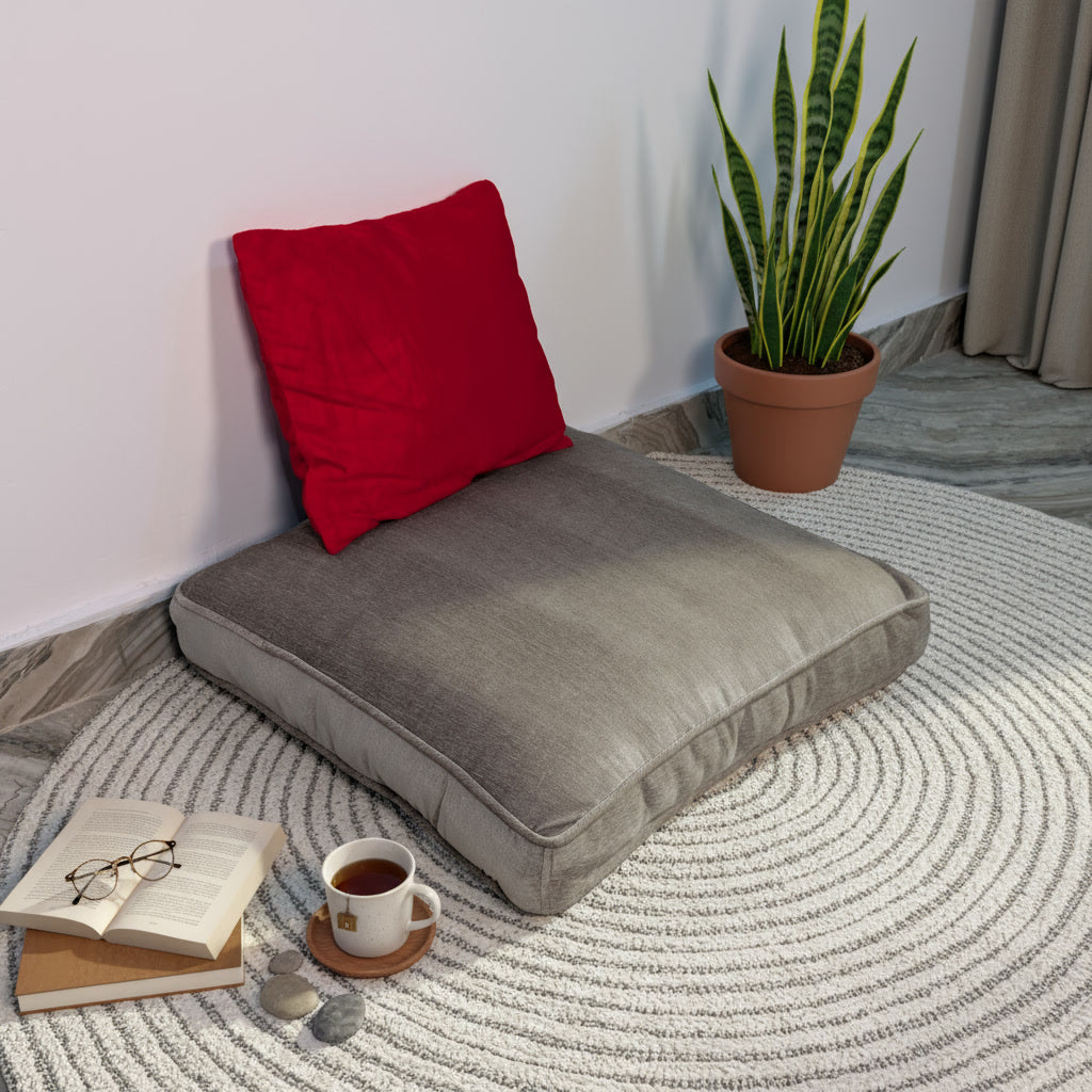 Malfino Silver Floor Cushion