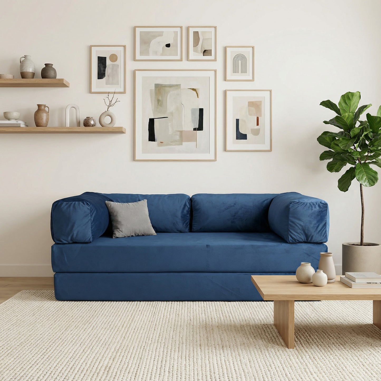 Rio Sofa in Velvet Blue (Clearance Stock)