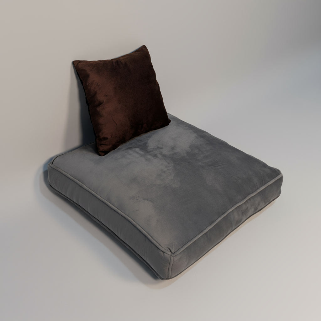 Velvet Grey Floor Cushion