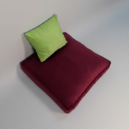 Velvet Maroon Floor Cushion
