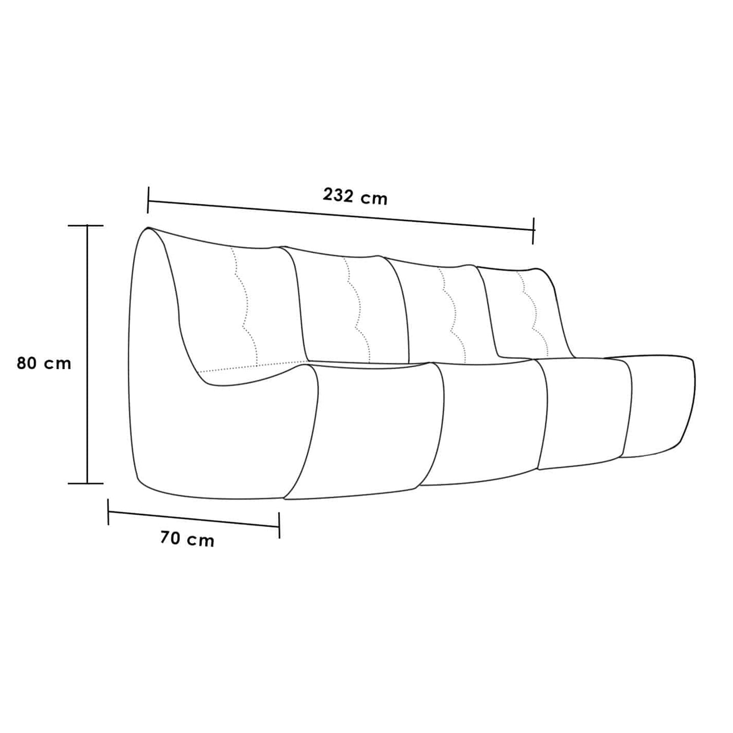 Belgium : Modular Four Seater Sofa