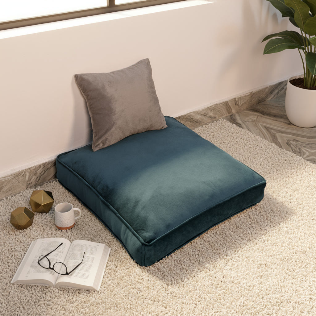 Velvet Green Floor Cushion