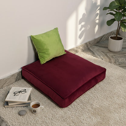 Velvet Maroon Floor Cushion