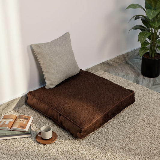 Plush Brown Floor Cushion