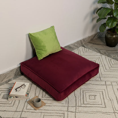 Velvet Maroon Floor Cushion