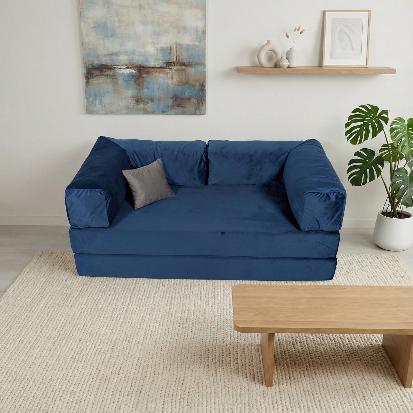 Rio Sofa in Velvet Blue (Clearance Stock)