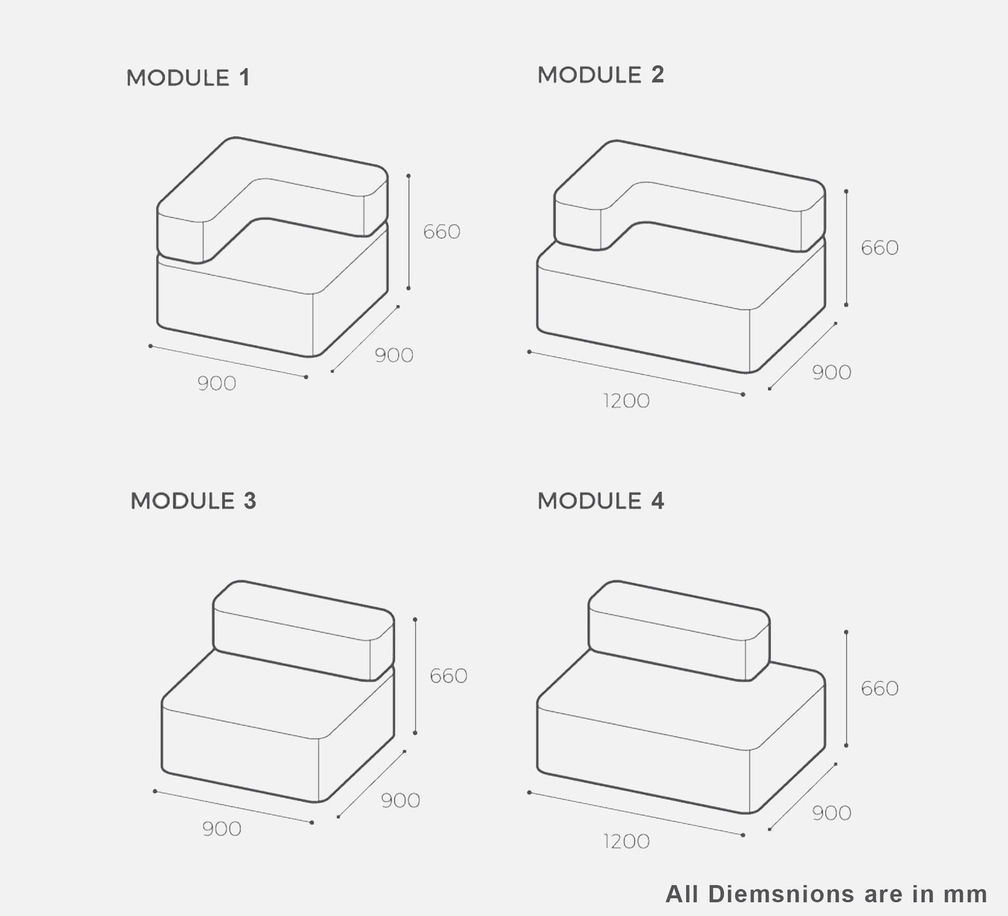 Vegas Modular Sofa L Shape